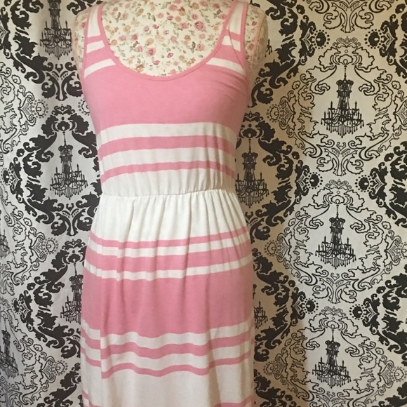 (🛍️ 2 for 8.00) Pink and White Summer Dress - Picture 2 of 8